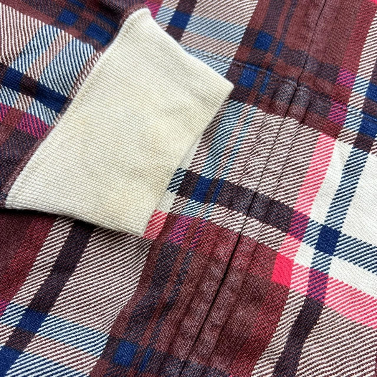 A BATHING APE (BAPE) Felpa con cappuccio e zip a scacchi vintage da donna Bape piccola