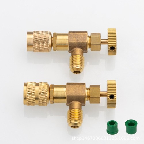 2 X R410A R22 Air Conditioning Safety Valve Shut-off Valve Adapter 1/4"- 5/16" - Photo 1 sur 7