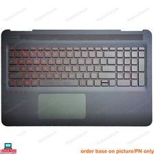 HP OMEN 15-AX 15-BC 15-DP TPN-Q173 backlit US keyboard palmrest red touchpad