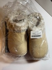 Womens Micro Suede Animal Print Faux Fur Lined House Slippers, Tan Size 5M