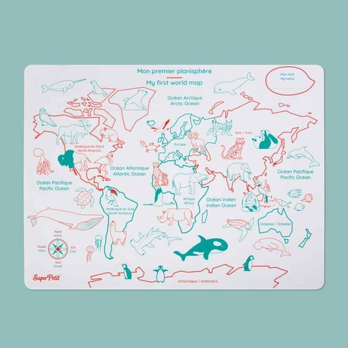 Super Petit Learn & Play My First World Map - Picture 3 of 3