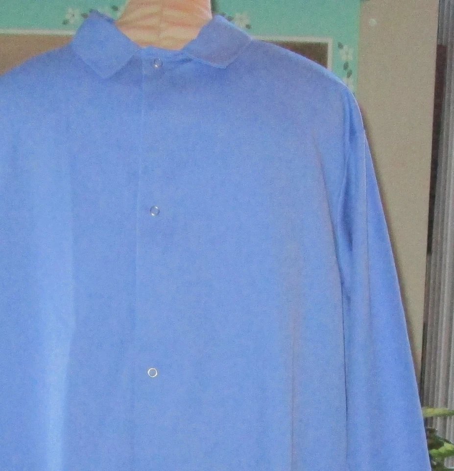 Best Medical L/S Lab Coat Gown Snaps & Side vents 44" Length Sizes L to 5X Blue - Image 3 of 4