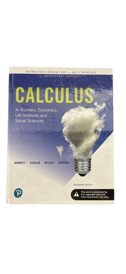 CALCULUS for Business Economics Life Sciences Social Sciences 14th Ed.   ANSWERS