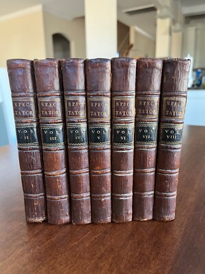 The Spectator -  published in 1729 Edition 10 Volumes 2-8 - Leather bound