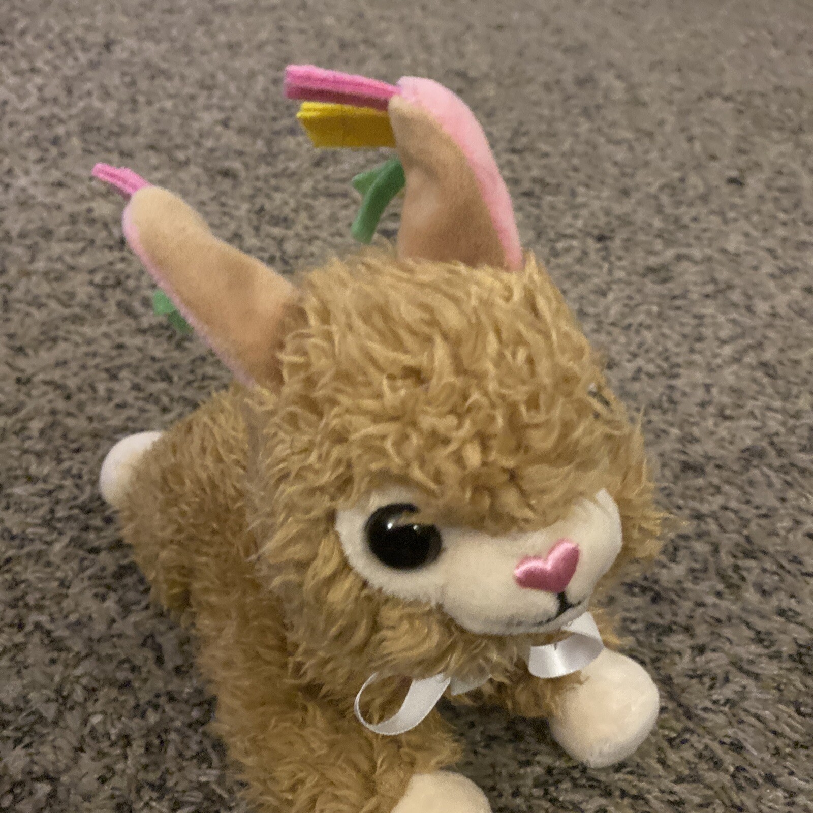 Frankford Baby Llama Alpaca with Multicolored Ears Stuffed Animal Plush 8"