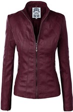 Come Together California Womens Dressy Vegan Leather Biker Jacket - Size S