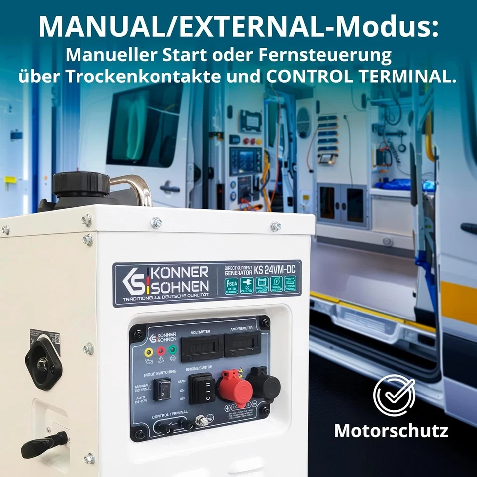 Könner & Söhnen Gleichstromgenerator KS 24VM-DC 1,6 kW  mit automatisch - Bild 4 von 4