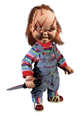 Child's Play Chucky sprechende vernarbte Mega Scale Puppe mit Sound 15'' Mezco 