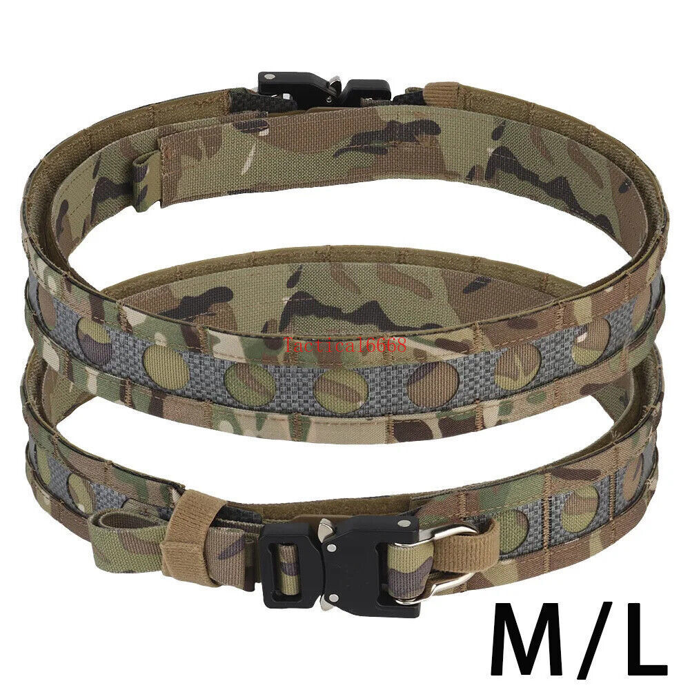 Tactcal Bison MOLLE Belt 2 Layers Combat Waistbelt Quick Release