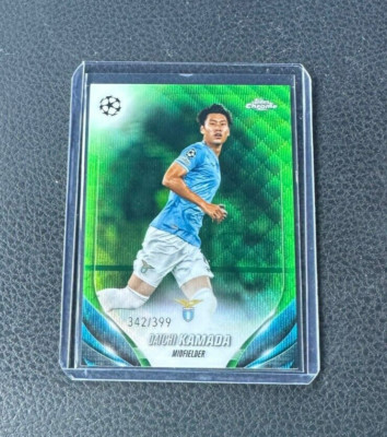 2023-24 Topps Chrome UEFA Daichi Kamada Neon Green Wave Refractor 342/399