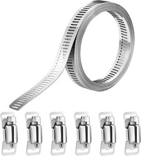 Band Hose Clamps Kit 1/2" 8.2Ft Steel Large Pipe Clamp Strap Clamps & 6PCS Adjus