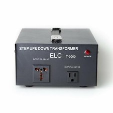 ELC T-3000 Watt Voltage Converter Transformer Step Up/Down 110v to 220v to 110v