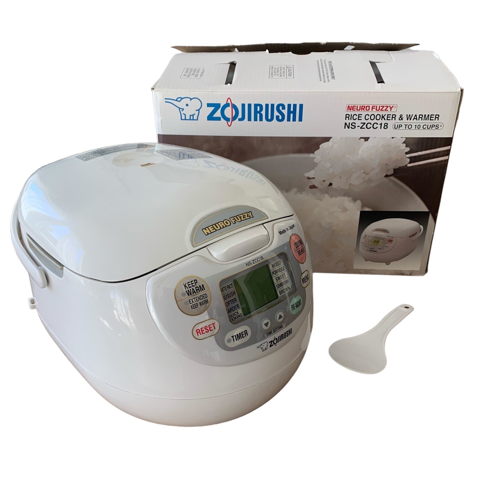 Zojirushi Neuro Fuzzy NSZCC18WZ Premium White 10Cup Rice Cooker