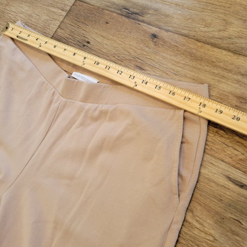 J Jill Pure Jill Size L Tan Organically Grown Cotton Pull On Wide Leg Pants Crop - Picture 8 of 11