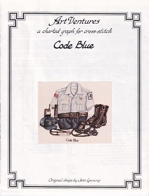 CODE BLUE Paramedic EMT Cross Stitch Pattern Art Ventures