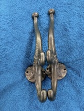 Pair Of Vintage Ornate Metal Wall Hooks-solid Metal-heavy