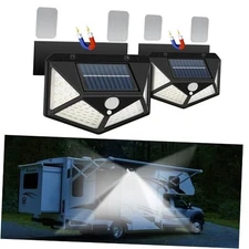 Solar RV Porch Lights | Motion Activated, Strong Magnetic Mount with Adhesive 