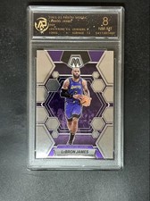 nba Lakers LeBron James Mosaic Offensive Action Scene Graded 8 Sports Card