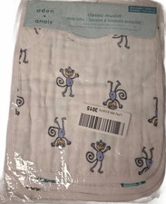aden anais Classic Muslin Snap Bibs with Monkey Print