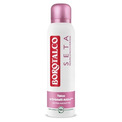 Borotalco Deodorante Spray 150 Ml. Seta 48H Talco ai Cristalli Attivi