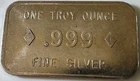 1 troy oz .999 fine silver bar