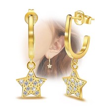 Star Earrings For Girls - Sterling Silver Stars Earrings For Women Hypoallergeni