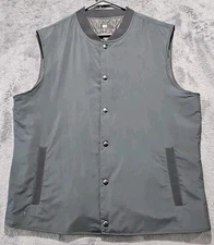 Mossimo Mens Black Snap Front Retro Urban Vest Size Large Vintage Trucker Biker