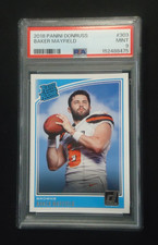 Baker Mayfield 2018 PANINI DONRUSS RATED ROOKIE Card #303 PSA MINT 9. rookie card picture