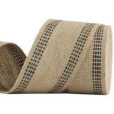 MEEDEE Upholstery 3.5 Inch Webbing Jute Black Craft Webbing Burlap with Black...