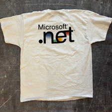 Vintage Y2K 2000s Microsoft .NET Tech Geek Internet Software Promo T-Shirt XL