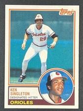 Ken Singleton #85 1983 Topps Baltimore Orioles