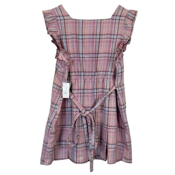 Nuevo con etiquetas Vestido Vina Of The Valley Talla 2XL Prep School Idol Rosa Púrpura Azul Cuadros Foto 3 de 4