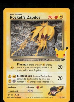 Rocket's Zapdos 15/132 holo Celebrations: Classic Collection