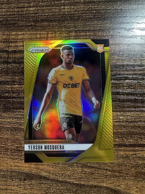 2024-25 Panini Prizm Premier League Yerson Mosquera Gold Prizm Rookie /10 Wolves
