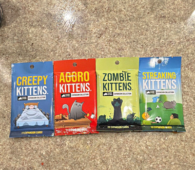 Exploding Kittens Expansions: Creepy, Aggro, Zombie & Streaking Kittens