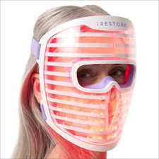 iRestore LED Face Mask for Youthful Skin, Red Light Therapy for Face, Red, Blue
