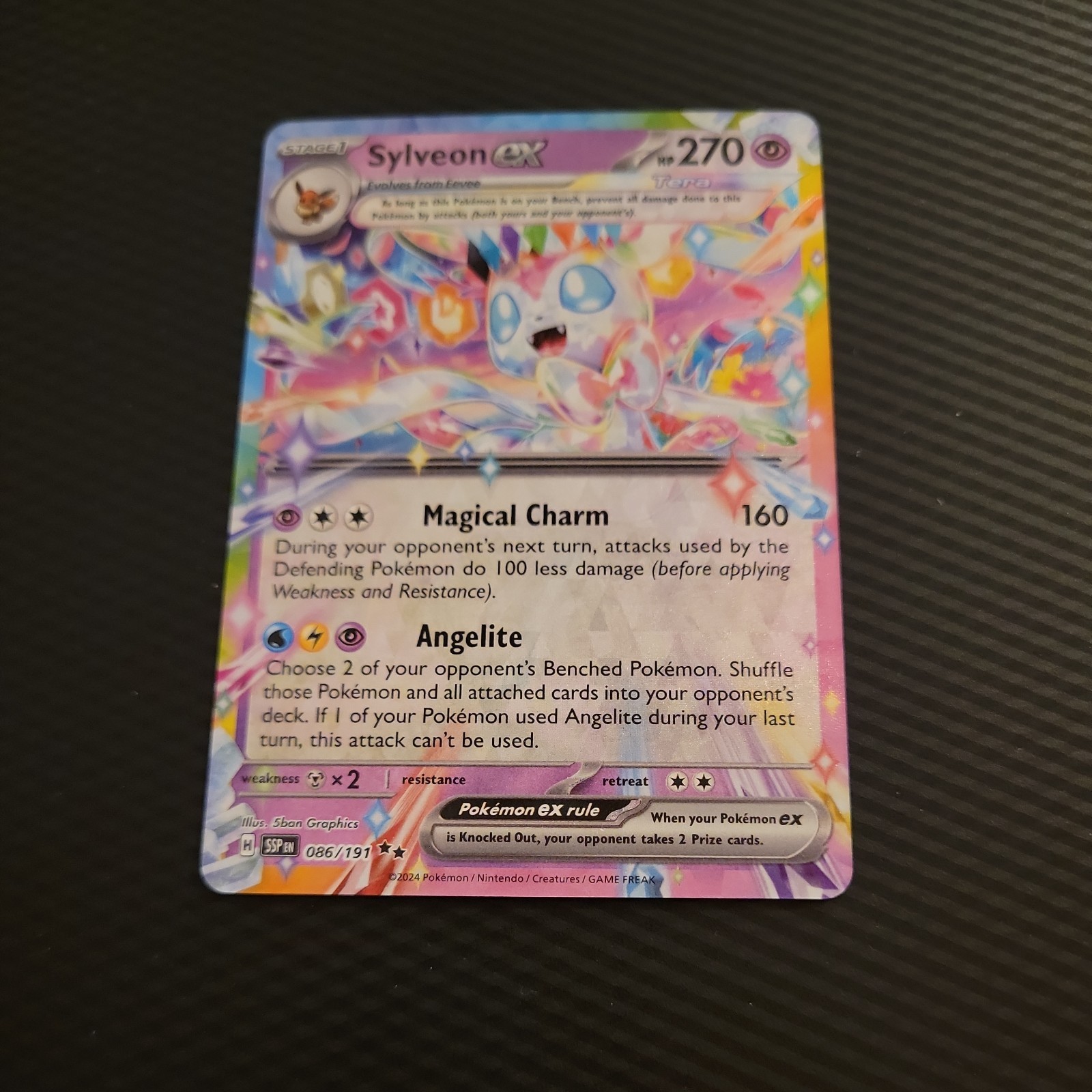 Pokemon TCG - Sylveon Ex 86/191 -  Surging Sparks -  DOUBLE RARE HOLO - 2024