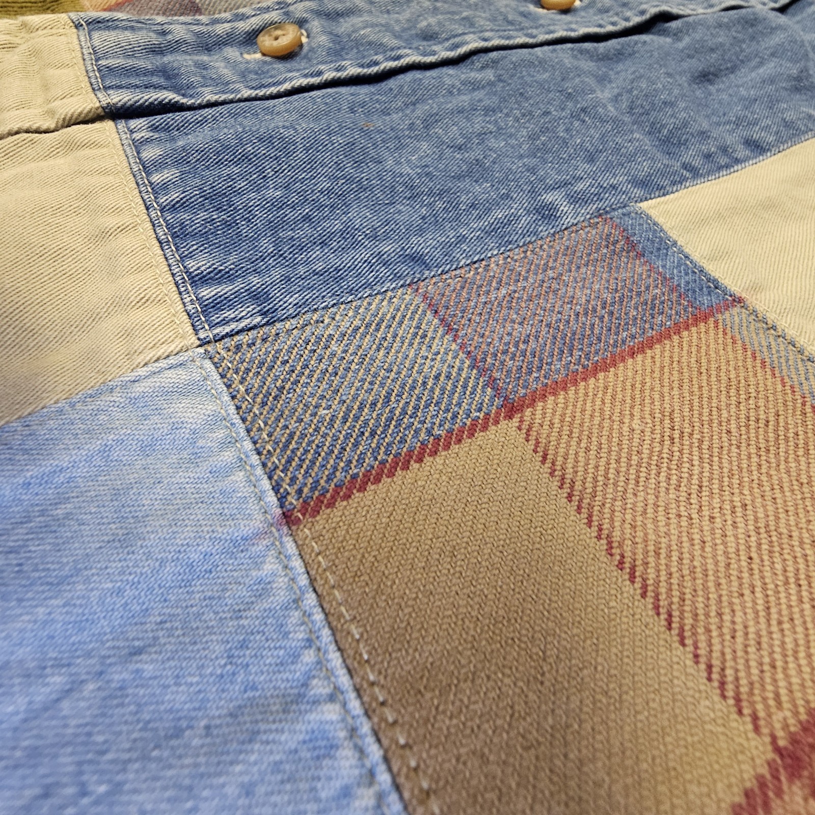 Faconnable Patchwork Multicolor Shirt Sz M Button… - image 4