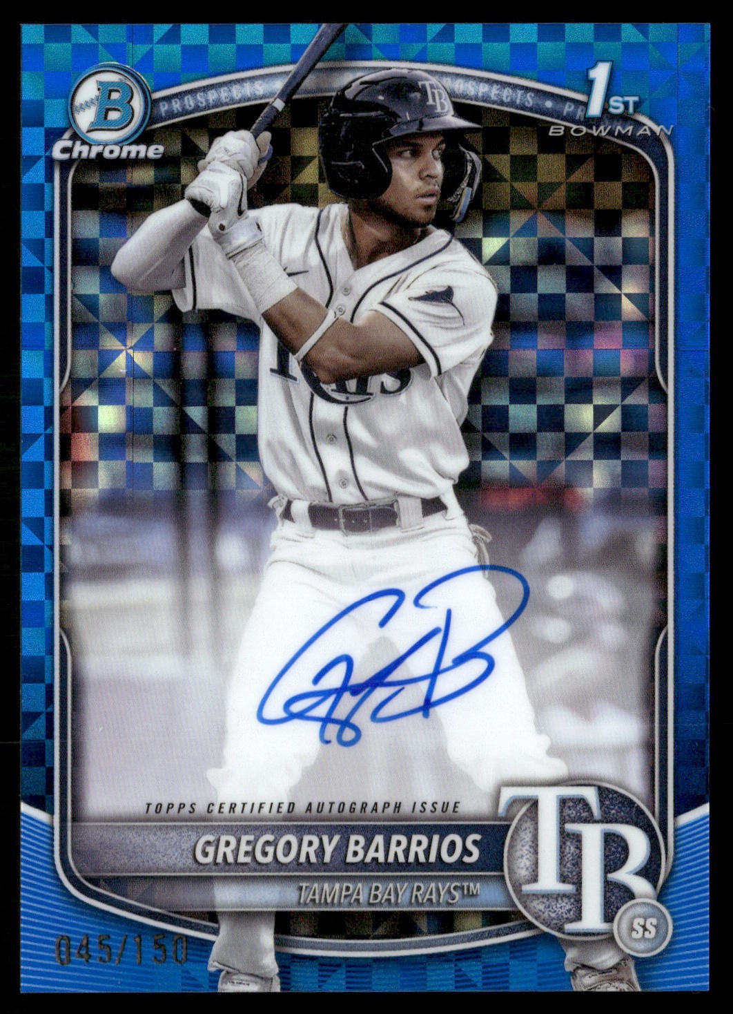 2025 Bowman - Chrome Prospect Auto Gregory Barrios #CPA-GB Blue X-Fractor /150