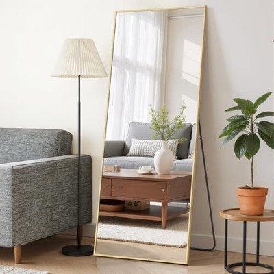Mirror Full Length 65''x24'' Full Body Floor 65''L x 24''W Matte Gold Rectangular
