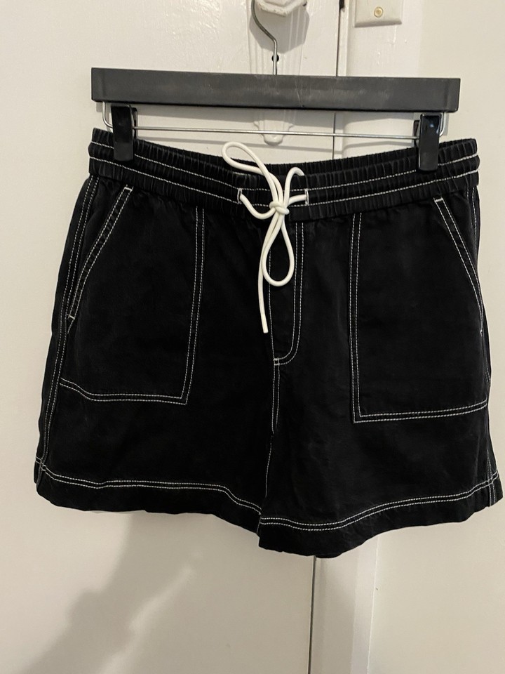 SUSSAN Black Cotton Blend Contrast Stitch shorts 10- as new