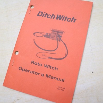 DITCH WITCH Roto Witch Attachment Operation Manual book operator guide owner