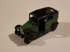 Vintage early green Dinky Toys Austin Taxi diecast model 36g open rear window