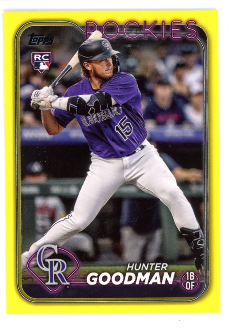 2024 TOPPS SERIES 2 YELLOW HUNTER GOODMAN #432 COLORADO ROCKIES