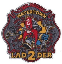 Watertown, MA Ladder 2 Yosemite Sam Two House Fire Patch NEW .