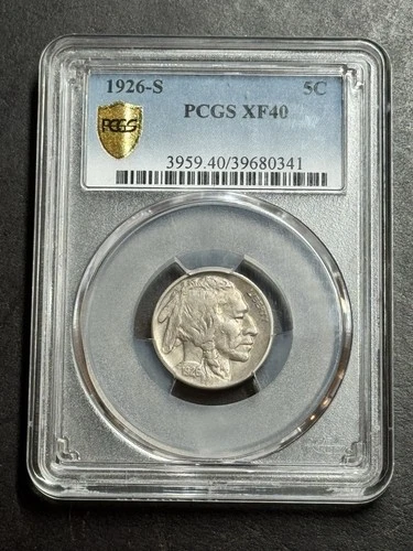 1926 S Buffalo Nickel Graded PCGS XF40 Stunning Key Date Coin (Slab1363)