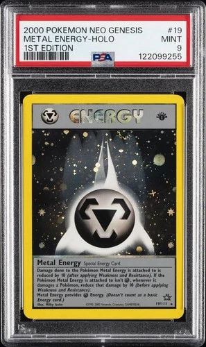 2000 POKEMON NEO GENESIS 1ST EDITION #19 METAL ENERGY-HOLO PSA 9