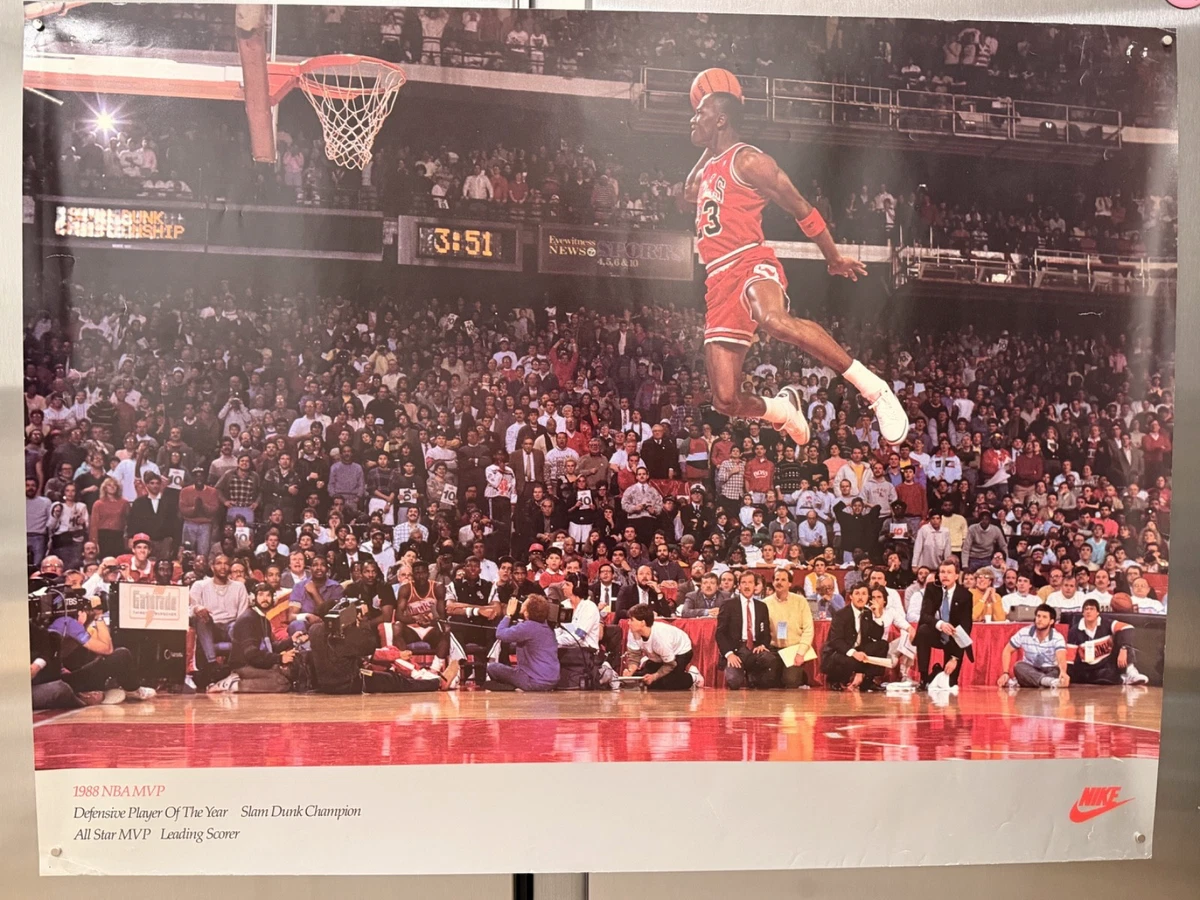 88年製★マイケル ジョーダン３ JORDAN ブルズ NBA 額付 ポスター 25+ Michael Jordan Basketball 1988 Vintage Sports Posters for sale