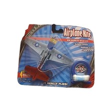 NEW Mini Microlite Mylar Kite Airplane 4" Wingspan Ring Winder String 5 