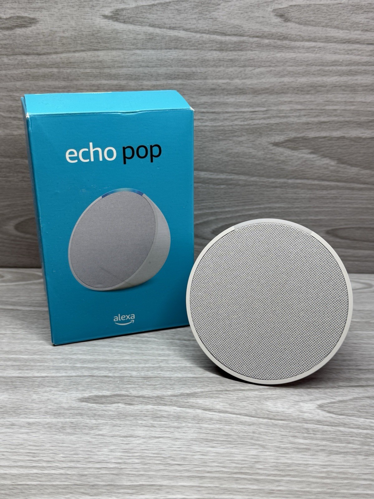 Amazon Echo Pop Alexa Smart Speaker - Glacier White - Boxed